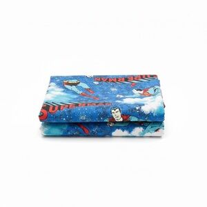 Vintage 1978 Superman Comic Blue Red Flat Fitted Twin Sheet Set PIllowcase Retro